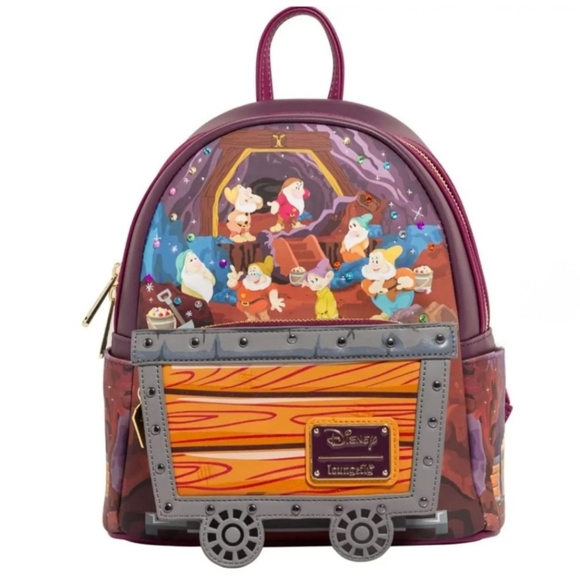 Loungefly Disney Snow White Seven Dwarfs Mine Cart Backpack